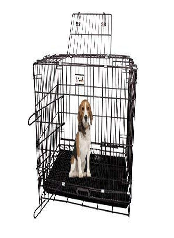 KittuPet Double Door Folding Metal Dog Cage with Paw Protector(Size :24 Inch) Black - Image 4